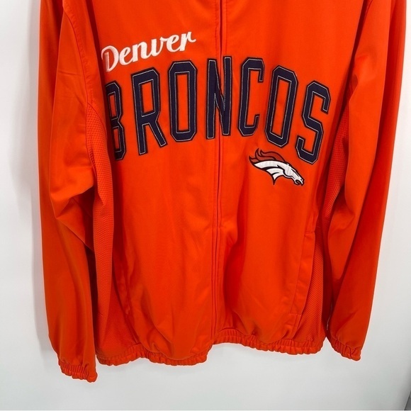 DENVER BRONCOS NFL TEAM APPAREL MEN'S TRACK JACKET XL POLYESTER ORANGE Full zip - Picture 3 of 7